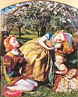 Arthur Hughes Canvas Paintings - The King's Orchard